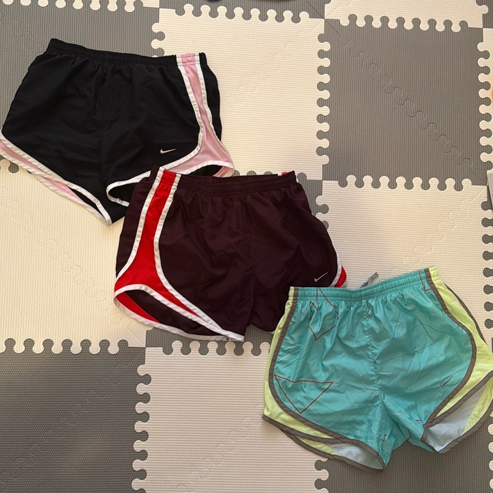Three 3 pairs of Nike tempo shorts